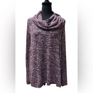 Chelsea & Violet Plum Marled Cowl Neck Sweater Knit Pullover Size M